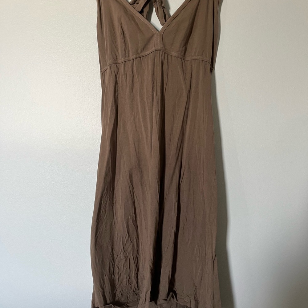 Tommy Bahama Brown Cotton Halter Dress